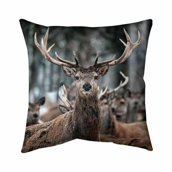 Begin Home Decor 26 x 26 in. Stags-Double Sided Print Indoor Pillow 5541-2626-PH3